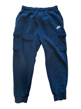 Nike Black Cargo Sweatpants with White Embroidered Logo